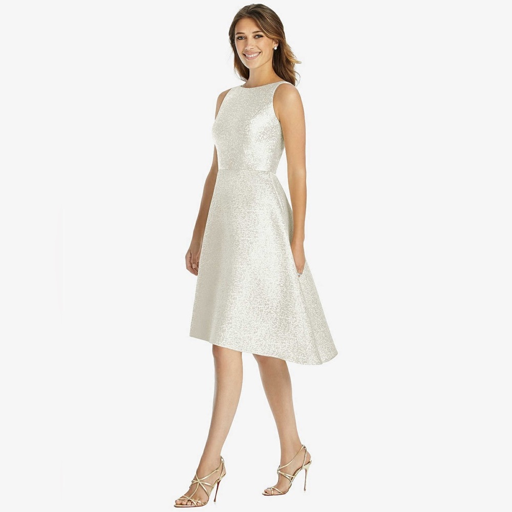 Dessy Collection White Midi Dress